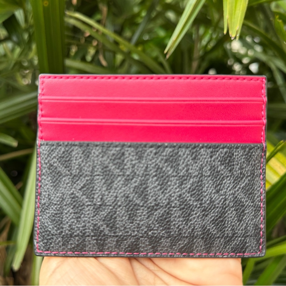 Michael Kors Jet Set Cooper Card Case Wallet MK Dark Raspberry - Picture 2 of 9